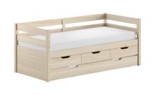 Stauraumbett >Margrit< in Weiß, Kiefer massiv...