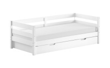 Stauraumbett >Margrit< in Weiß, Kiefer massiv...