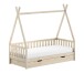 Hausbett >Tipi< Stauram, Kiefer massiv natur - 206x189,3x98cm (BxHxT)