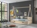 Hausbett >Tipi< Stauram, Kiefer massiv natur - 206x189,3x98cm (BxHxT)
