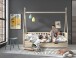 Hausbett >Tipi< Stauram, Kiefer massiv natur - 206x189,3x98cm (BxHxT)