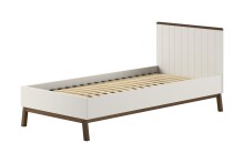 Einzelbett >Sezane< in Clay/Kiefer Nussbaum - 205x90x95,7 (BxHxT)
