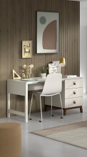 Schreibtisch >Sezane< in Farbe Nussbaum / Clay - 140x75,4x70 (BxHxT)