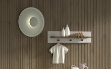 Wandboard >Sezane< in Farbe Nussbaum / Clay - 80x18x15,5 (BxHxT)
