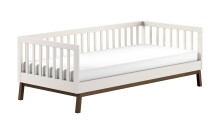 Einzelbett >Sezane< in Farbe Nussbaum / Clay -...