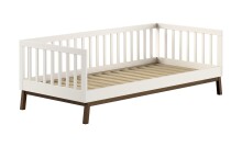 Einzelbett >Sezane< in Farbe Nussbaum / Clay - 205x70x95,7 (BxHxT)