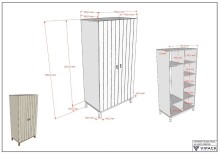 Drehtürenschrank >Sezane< in Farbe Nussbaum / Clay - 99,1x196,2x56 (BxHxT)