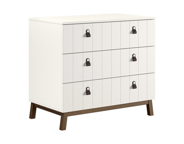 Schubkastenkommode >Sezane< in Farbe Nussbaum / Clay - 98,5x89,4x57 (BxHxT)