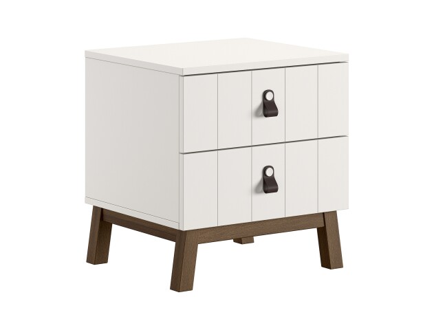Nachtkommode >Sezane< in Farbe Nussbaum / Clay - 50x53,8x45 (BxHxT)