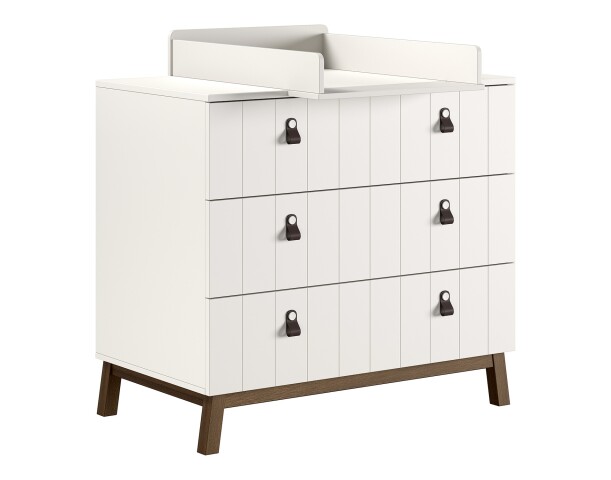 Wickelkommode >Sezane< in Farbe Nussbaum / Clay - 98,5x103,4x72,2 (BxHxT)