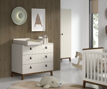 Wickelkommode >Sezane< in Farbe Nussbaum / Clay - 98,5x103,4x72,2 (BxHxT)