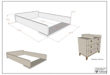 Wickelkommode >Sezane< in Farbe Nussbaum / Clay - 98,5x103,4x72,2 (BxHxT)