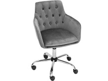 Bürostuhl >Prag< in Grau, Samt - 58x78x54cm (BxHxT)