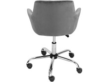 Bürostuhl >Prag< in Grau, Samt - 58x78x54cm (BxHxT)