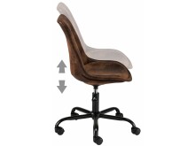 Bürostuhl >Dortmund< in Büffelbraun, Mikrofaser - 48x84x55cm (BxHxT)