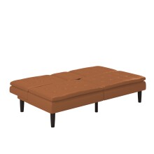 Schlafsofa >Manchester< in Braun - 191x81x91 (BxHxT)