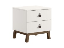 Schlafzimmer-Set >Sezane< (3-teilig) in Nussbaumfarbig / Clay, MDF / Kiefer