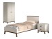 Schlafzimmer-Set >Sezane< (3-teilig) in Nussbaumfarbig / Clay, MDF / Kiefer