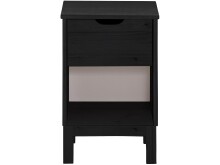 Nachttisch>Poznan<mit 1 Schublade in Schwarz, Kiefer/MDF - 38x59x35cm (BxHxT)