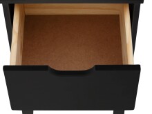 Nachttisch>Poznan<mit 1 Schublade in Schwarz, Kiefer/MDF - 38x59x35cm (BxHxT)