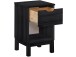 Nachttisch>Poznan<mit 1 Schublade in Schwarz, Kiefer/MDF - 38x59x35cm (BxHxT)