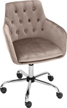 Bürostuhl >Prag< in Grau, Samt - 58x78x54cm (BxHxT)