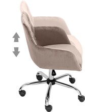 Bürostuhl >Prag< in Grau, Samt - 58x78x54cm (BxHxT)