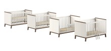 Babymöbel-Set >Sezane< (3-teilig) in Clay / Nussbaumfarbig - 145x85x76 (BxHxT)