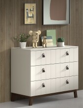 Babyzimmer-Komplettset >Sezane< (4-teilig) in Clay / Nussbaumfarbig