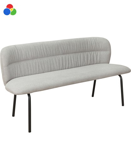 Essbank >Cork Bezug anthrazit oder grau, Stoff/Metall - 160x78x55cm (BxHxT)