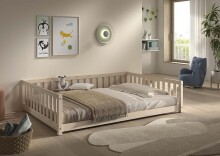 Bett >Dallas< in Kiefer Natur, Kiefer massiv - 210x66x147cm (BxHxT)