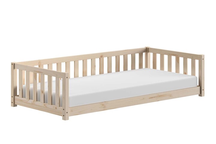 Einzelbett >Dallas< in Kiefer Natur, Kiefer massiv - 210x66x97cm (BxHxT)