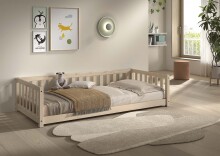 Einzelbett >Dallas< in Kiefer Natur, Kiefer massiv - 210x66x97cm (BxHxT)