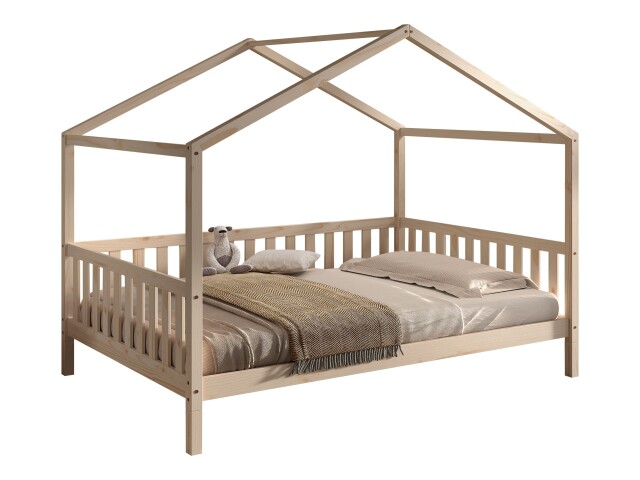 Hausbett >Dallas< in Natur, Kiefer - 210x170x147cm (BxHxT)