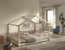 Hausbett >Dallas< in Natur, Kiefer - 210x170x147cm (BxHxT)