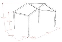 Hausbett >Dallas< in Natur, Kiefer - 210x170x147cm (BxHxT)