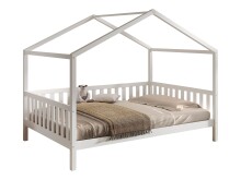 Hausbett >Dallas< in Weiß, Kiefer - 210x170x147cm (BxHxT)