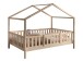 Hausbett >Dallas< Rausfallschutz, Natur, Kiefer massiv - 210x170x147cm (BxHxT)