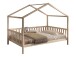 Hausbett >Dallas< Rausfallschutz, Natur, Kiefer massiv - 210x170x147cm (BxHxT)