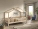 Hausbett >Dallas< Rausfallschutz, Natur, Kiefer massiv - 210x170x97cm (BxHxT)