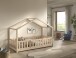 Hausbett >Dallas< Rausfallschutz, Natur, Kiefer massiv - 210x170x97cm (BxHxT)
