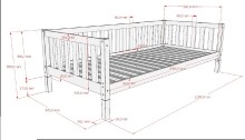 Hausbett >Dallas< Rausfallschutz, Weiß, Kiefer massiv - 210x170x97cm (BxHxT)