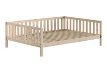 Kinderbett >Dallas< Rausfallschutz, Natur, Kiefer massiv - 210x66x147cm (BxHxT)