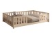Kinderbett >Dallas< Rausfallschutz, Natur, Kiefer massiv - 210x66x147cm (BxHxT)