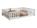 Kinderbett >Dallas< Rausfallschutz, Weiß, Kiefer massiv - 210x66x147cm (BxHxT)