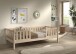 Kinderbett >Dallas< Rausfallschutz, Natur, Kiefer massiv - 210x66x97cm (BxHxT)