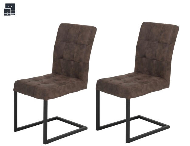 Freischwinger >DONNA S< (2er-Set) oder 2 Banktypen in Vintage braun/anthrazit - 42x91x62 (BxHxT)
