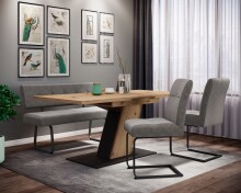 Freischwinger >LUISE S< (2er-Set) mit Federkorb, Vintage Grau - 43x91x65 (BxHxT)