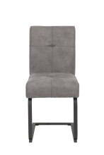 Freischwinger >LUISE S< (2er-Set) mit Federkorb, Vintage Grau - 43x91x65 (BxHxT)