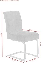Freischwinger >LUISE S< (2er-Set) mit Federkorb, Vintage Grau - 43x91x65 (BxHxT)